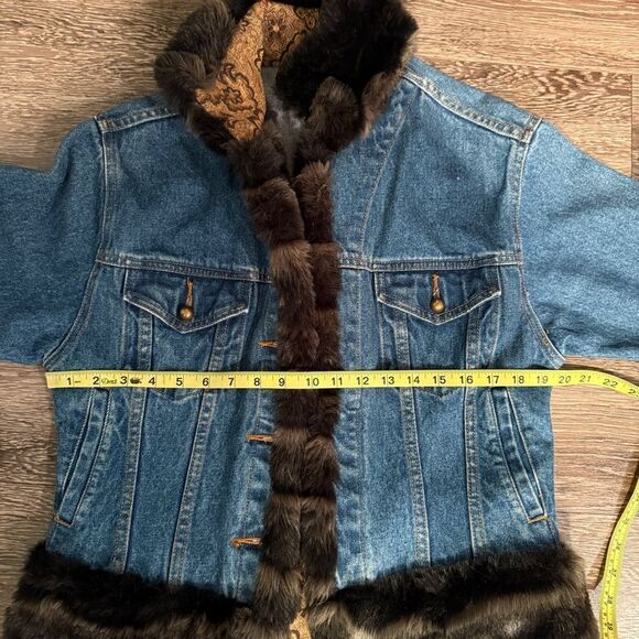 Tasha Polizzi Denim Jacket with Rich Brown Fur Accents - Picture 8 of 10